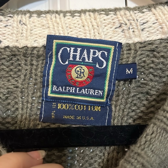 Vintage Chaps Ralph Lauren Colorblock Tweed Striped Crewneck Oversized Sweater - Picture 3 of 6